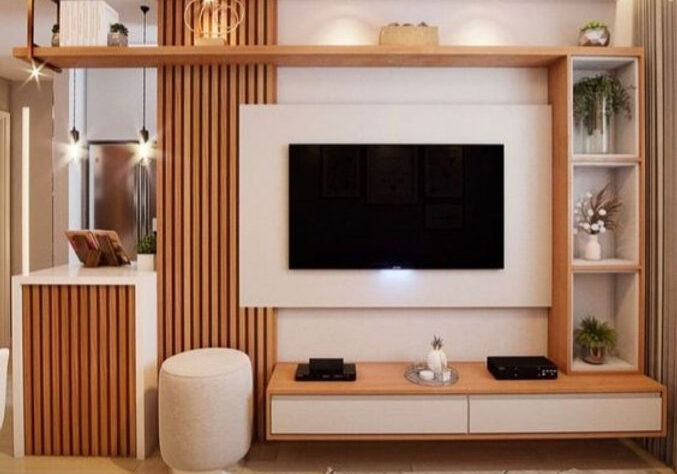 Sala de jantar moderna com móveis planejados em Atibaia.